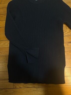 Abercrombie & Fitch Black Ribbed Crewneck Sweater
